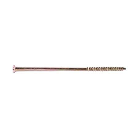 Wood Screw, #10, 6 In, Zinc Yellow Steel Flat Head Phillips Drive, 400 PK